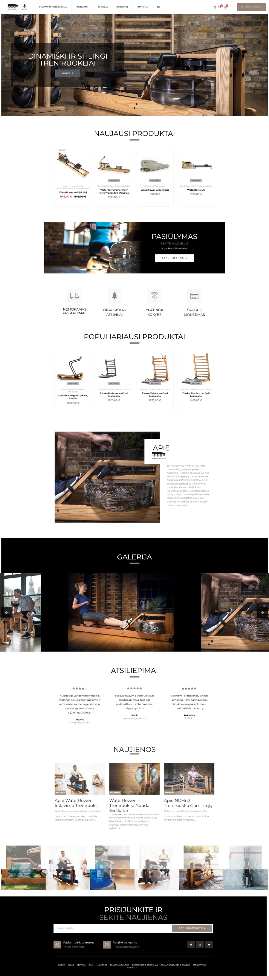 Waterrower.lt el. parduotuvės kūrimas