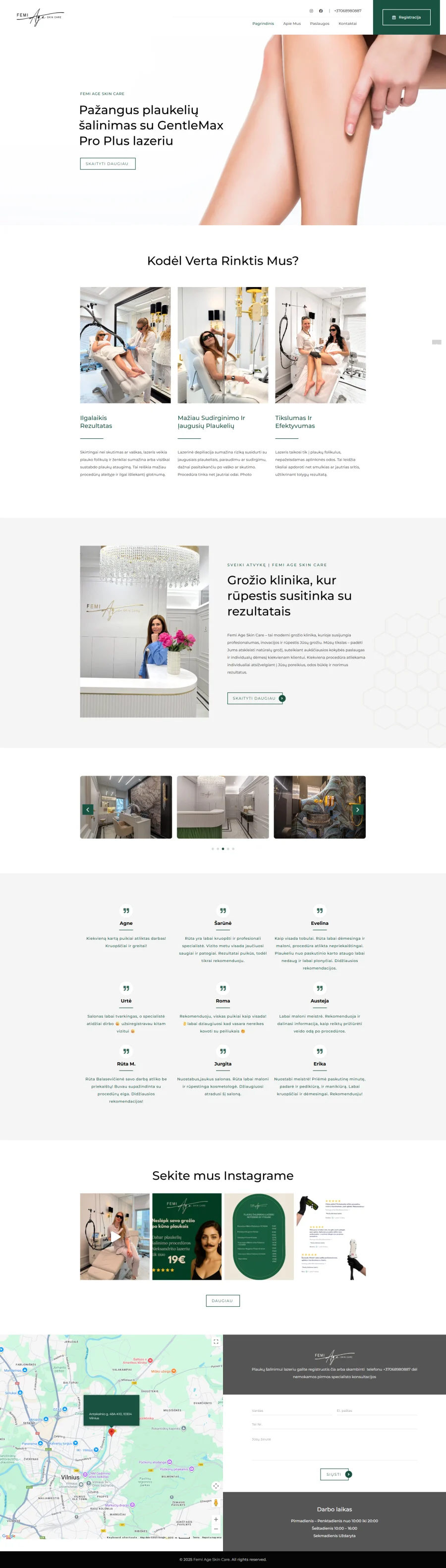 Femiageskincare.lt interneto svetainės kūrimas