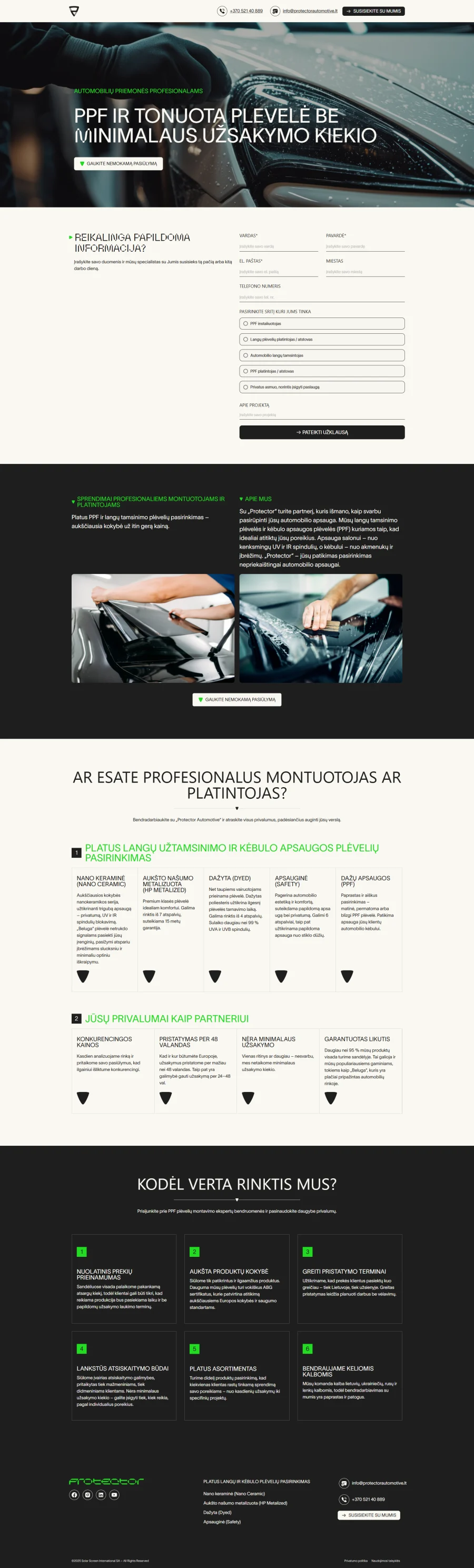 Ads.protectorautomotive.com interneto svetainės kūrimas